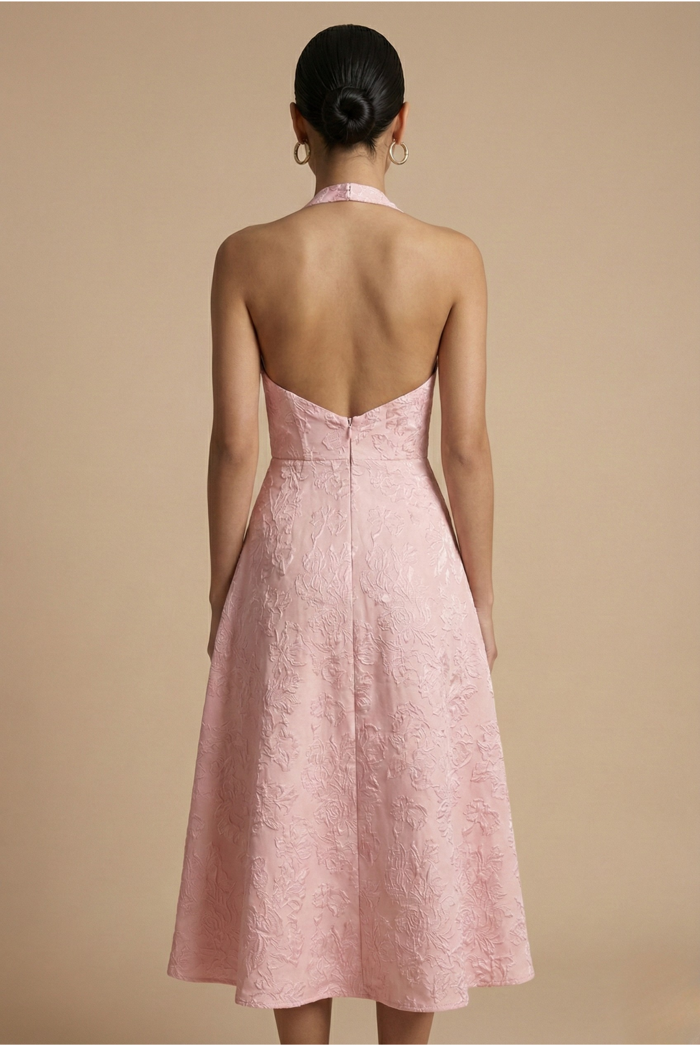 Robe de Soirée Midi Col Licou Femme Élégante – Image 7