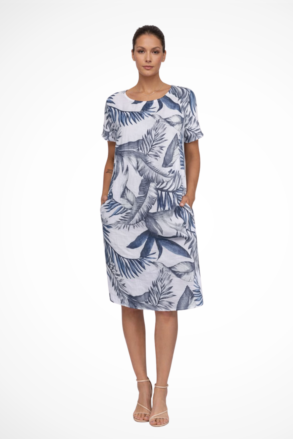 Robe d'été femme fluide imprimé végétal décontractée – Image 2