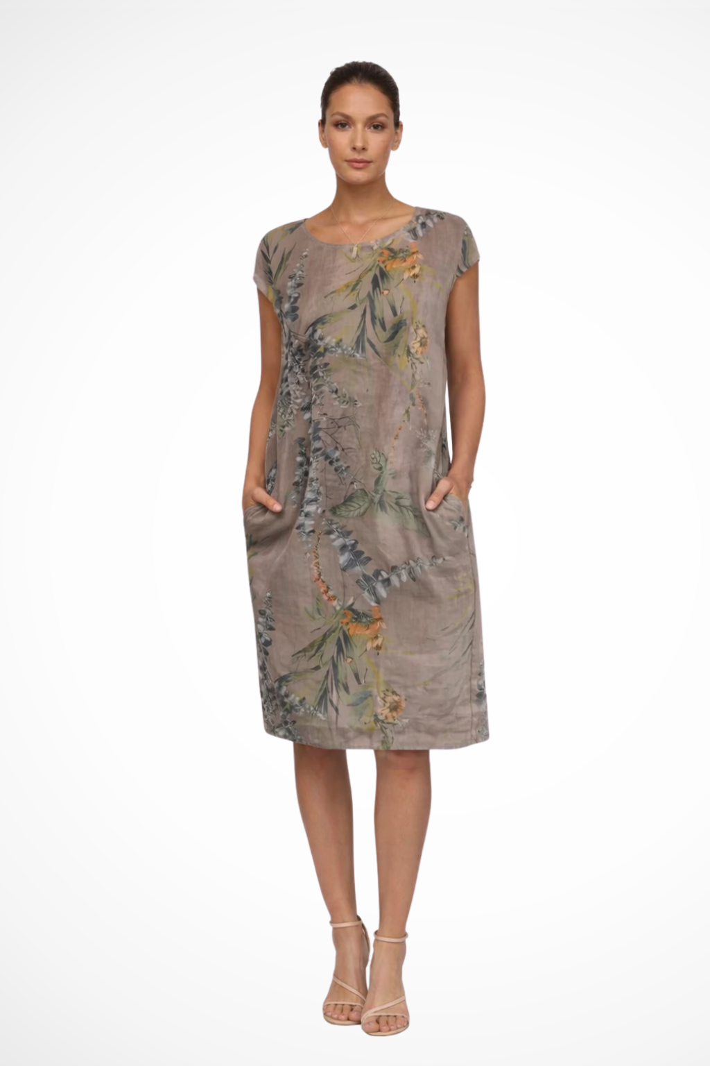 Robe d'été femme fluide imprimé végétal décontractée – Image 3