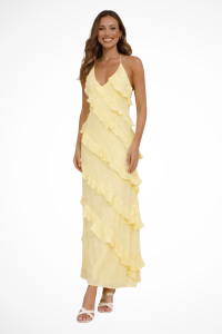 Robe fluide femme dos nu élégante pour l'été