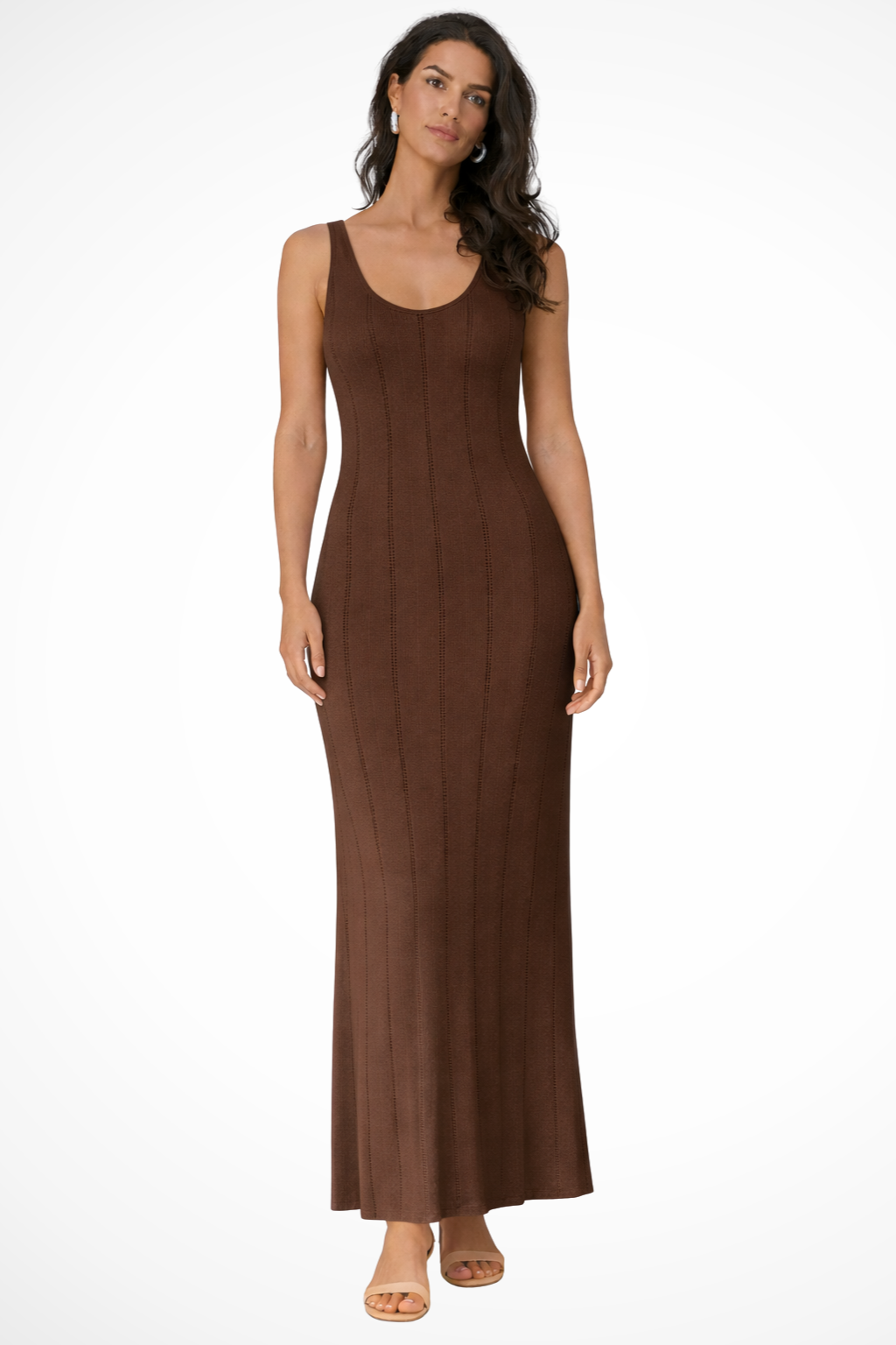 Robe longue ajustée col V pour soirée ou invitée mariage – Image 2
