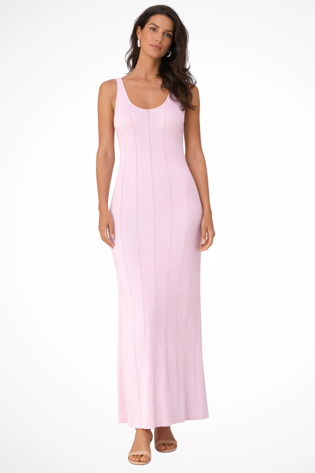 Robe longue ajustée col V pour soirée ou invitée mariage – Image 3