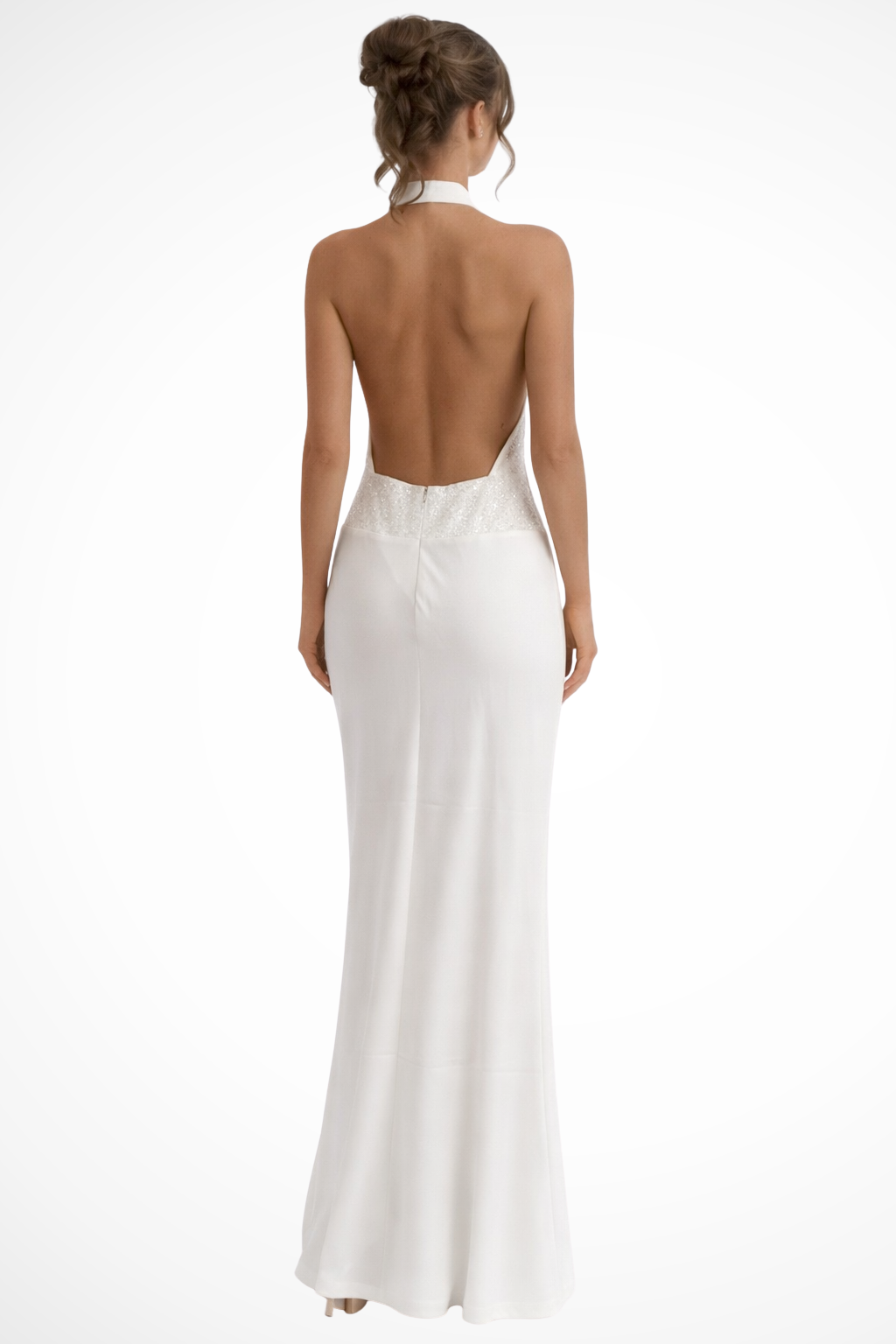 Robe de soirée drapée dos nu pour invitée mariage – Image 3