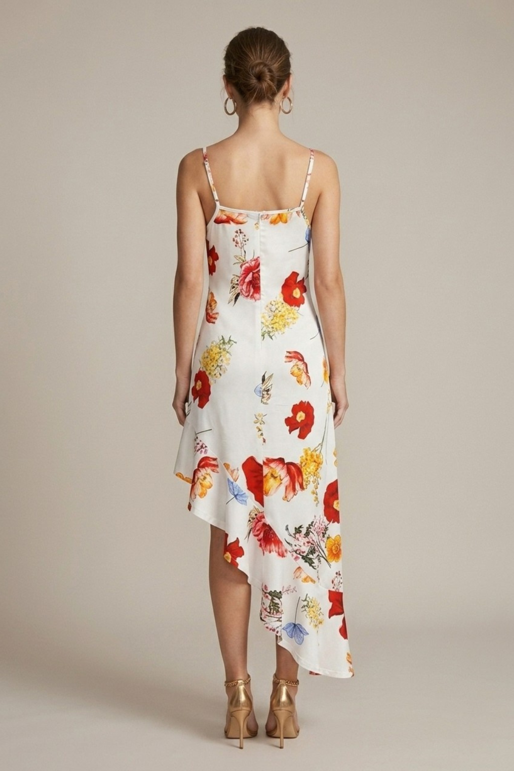 Robe d'été fleurie col carré bretelles fines femme – Image 4