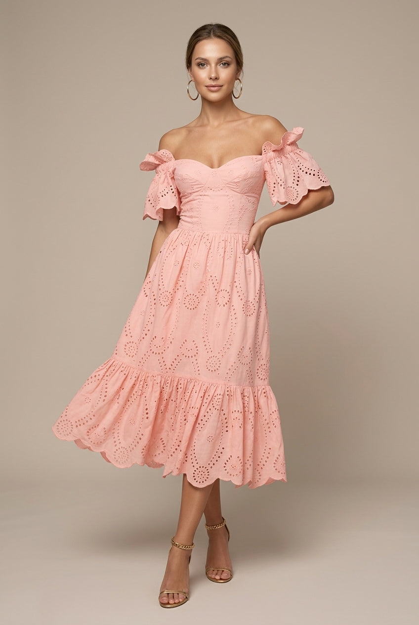 Robe d'été à volants pour cérémonie et garden party