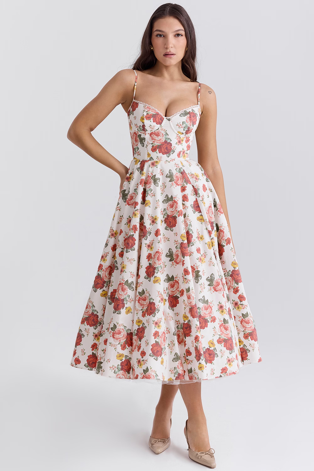 Robe femme corsage structuré jupe évasée – Image 5