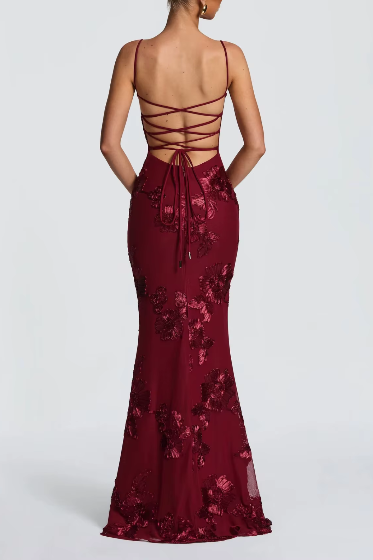 Robe femme coupe corset broderie florale soirée chic – Image 19