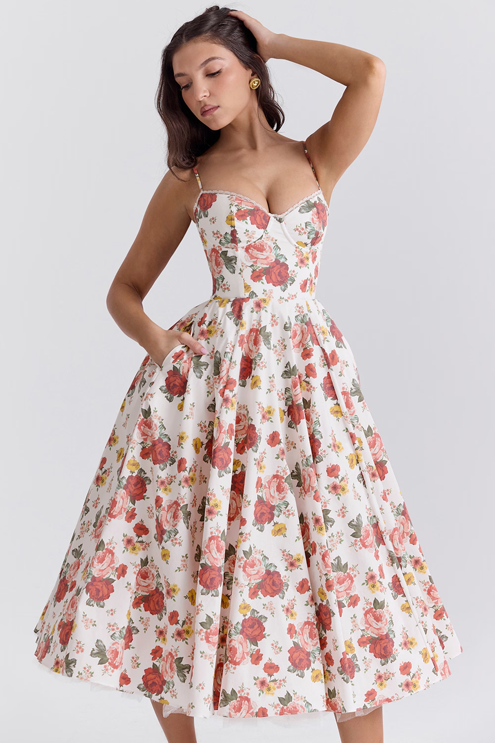 Robe femme corsage structuré jupe évasée – Image 14