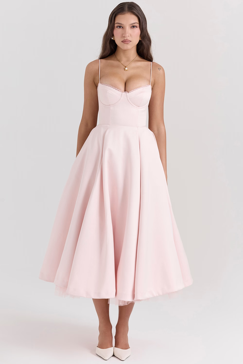 Robe femme corsage structuré jupe évasée – Image 2