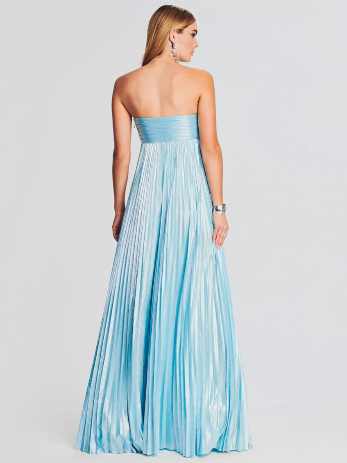 Robe femme soirée métallisée plissée élégante – Image 18