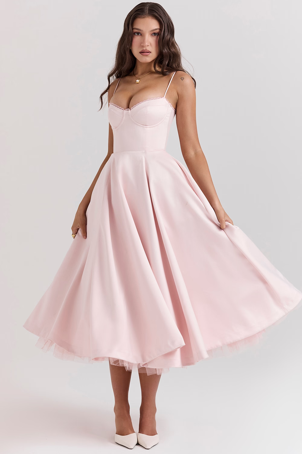 Robe femme corsage structuré jupe évasée – Image 10