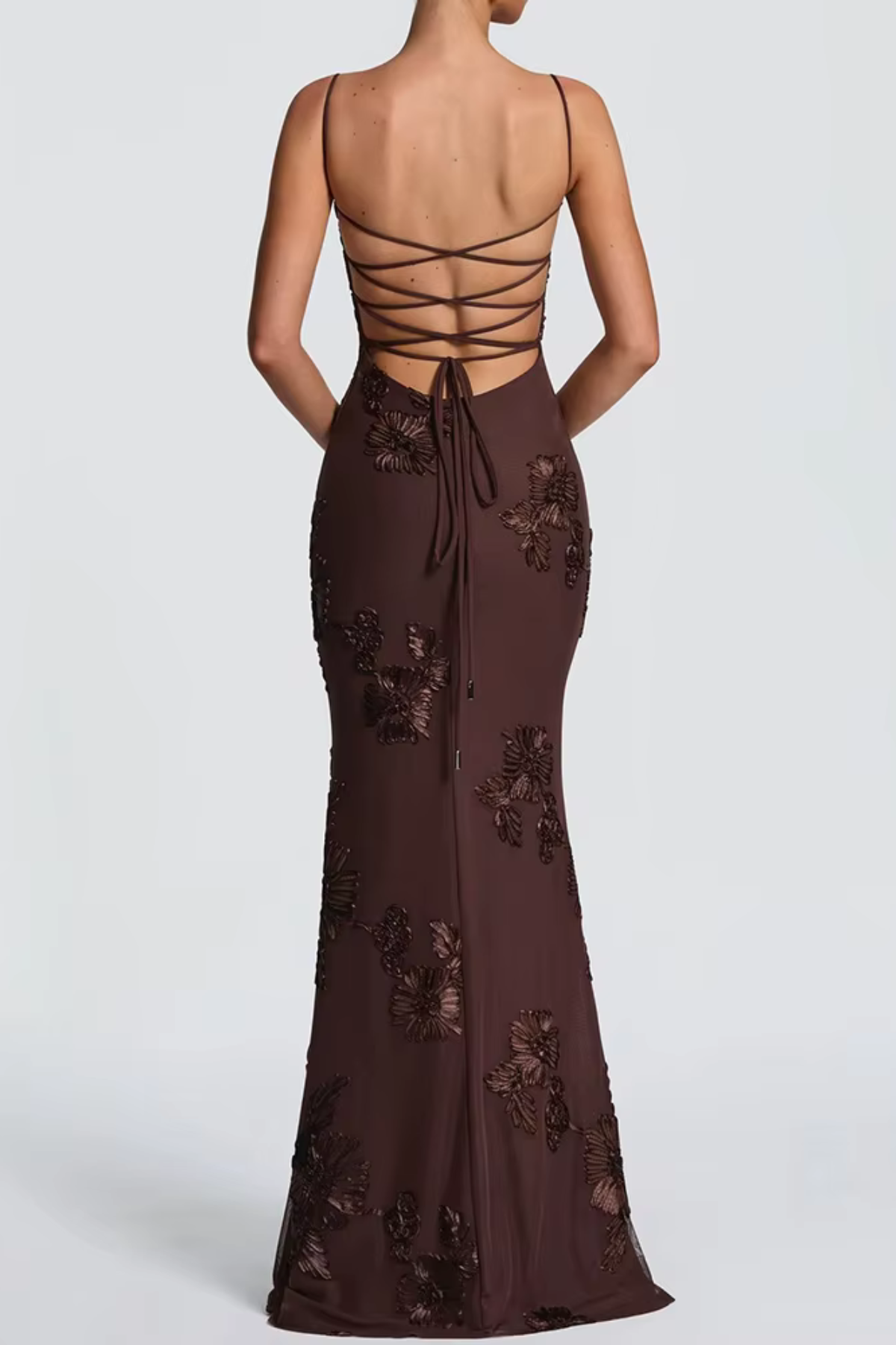 Robe femme coupe corset broderie florale soirée chic – Image 22