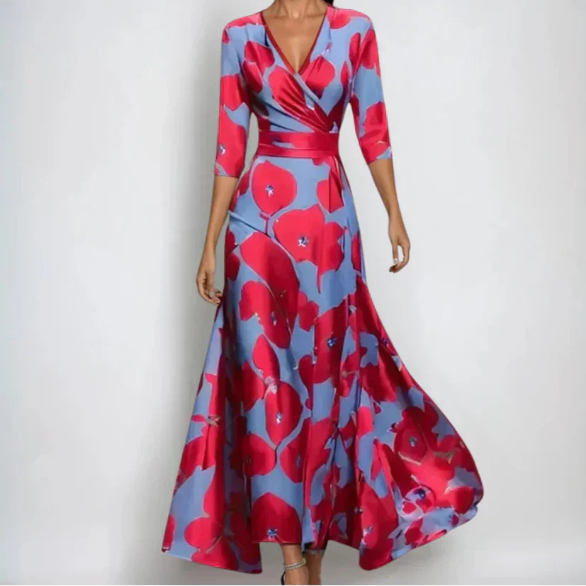 Robe femme respirante cache-cœur manches 3/4 – Image 2