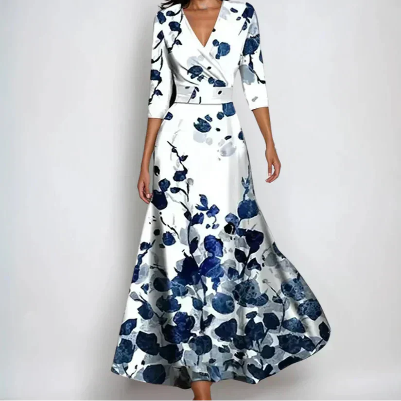 Robe femme respirante cache-cœur manches 3/4 – Image 3