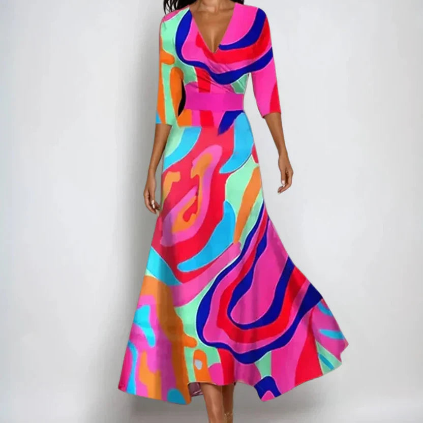 Robe femme respirante cache-cœur manches 3/4 – Image 4