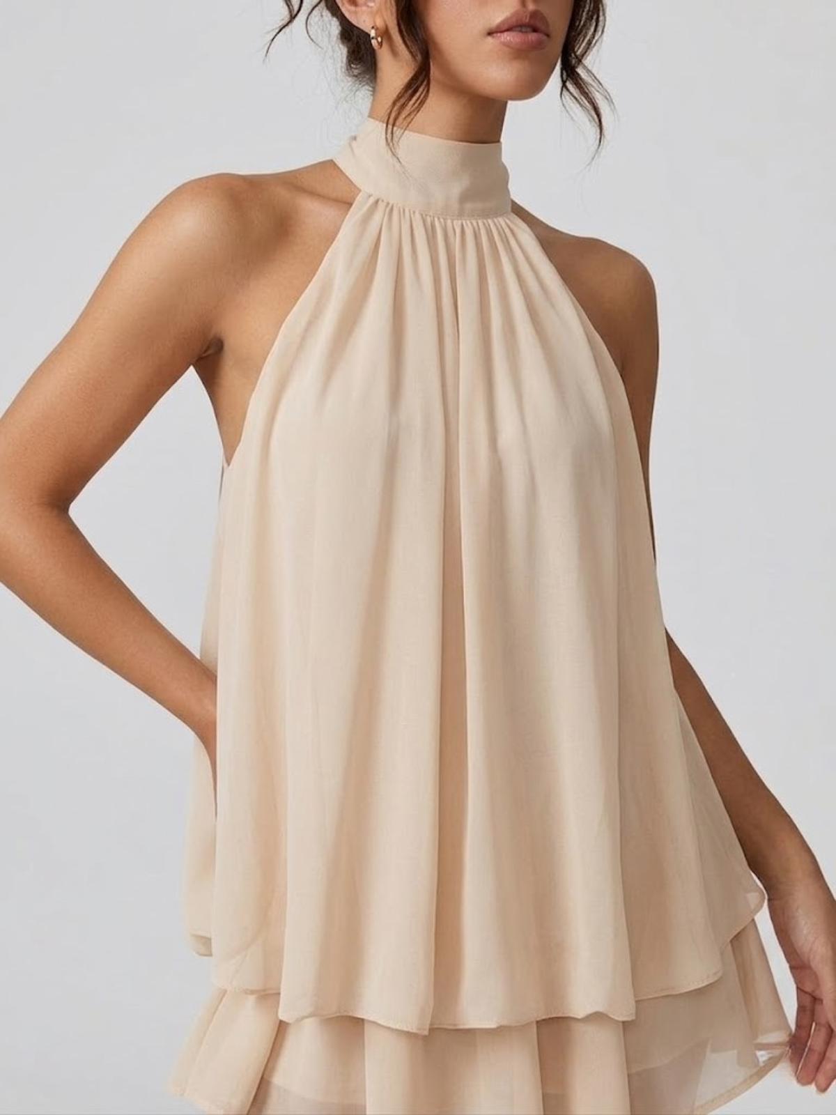 Robe femme mousseline col halter – Image 8