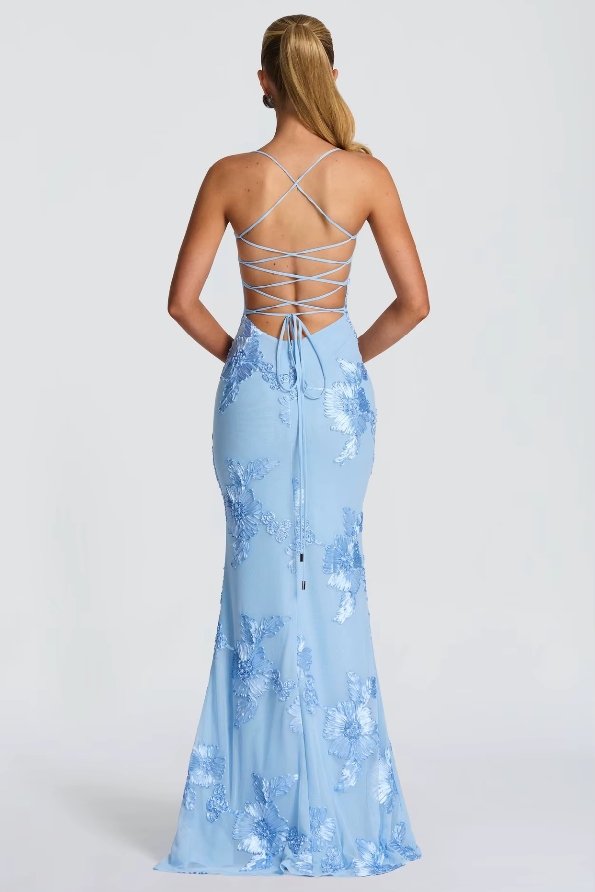 Robe femme coupe corset broderie florale soirée chic – Image 16