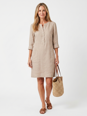 Robe femme manches trois-quarts coupe décontractée poches