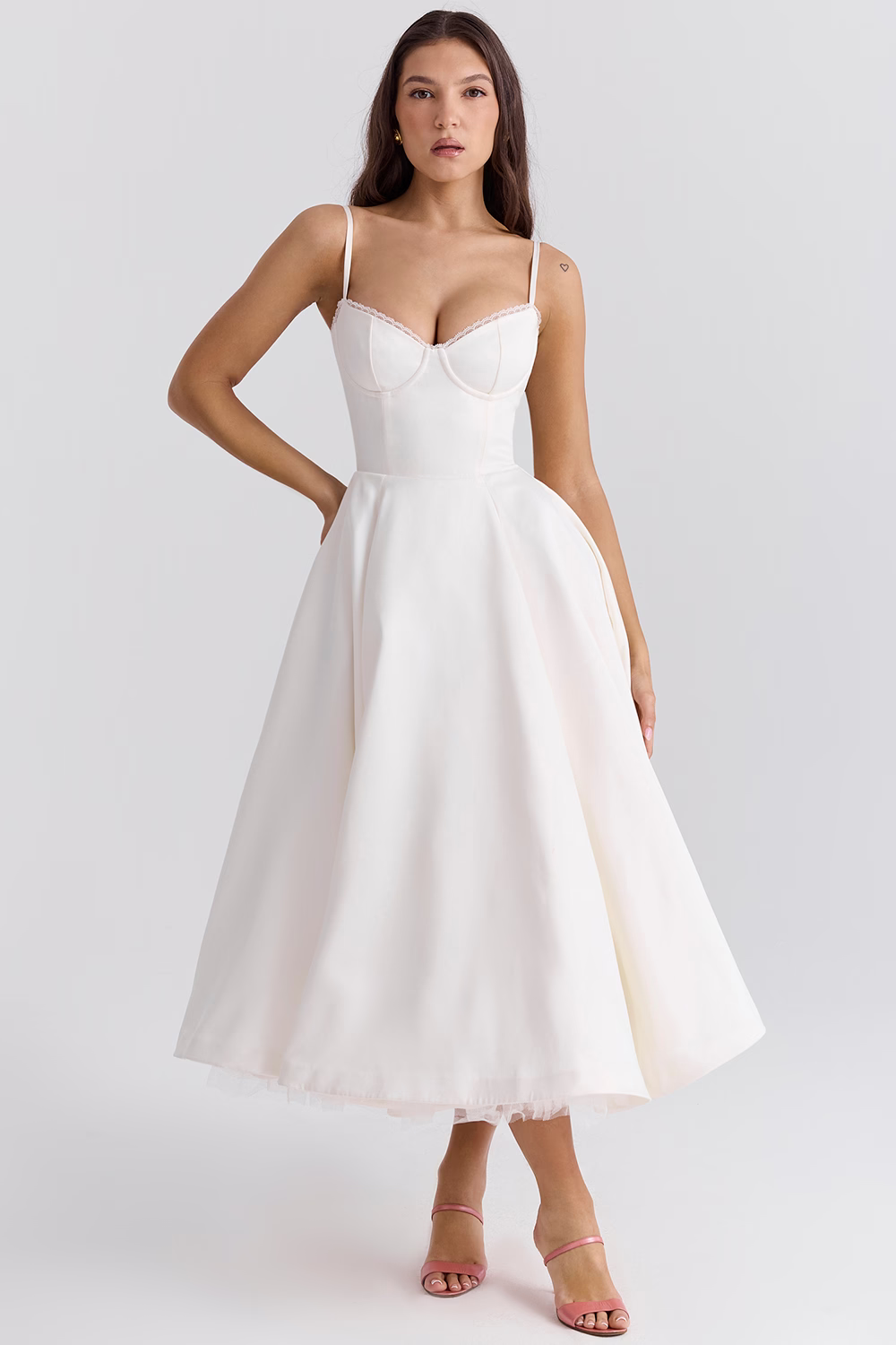 Robe femme corsage structuré jupe évasée – Image 3