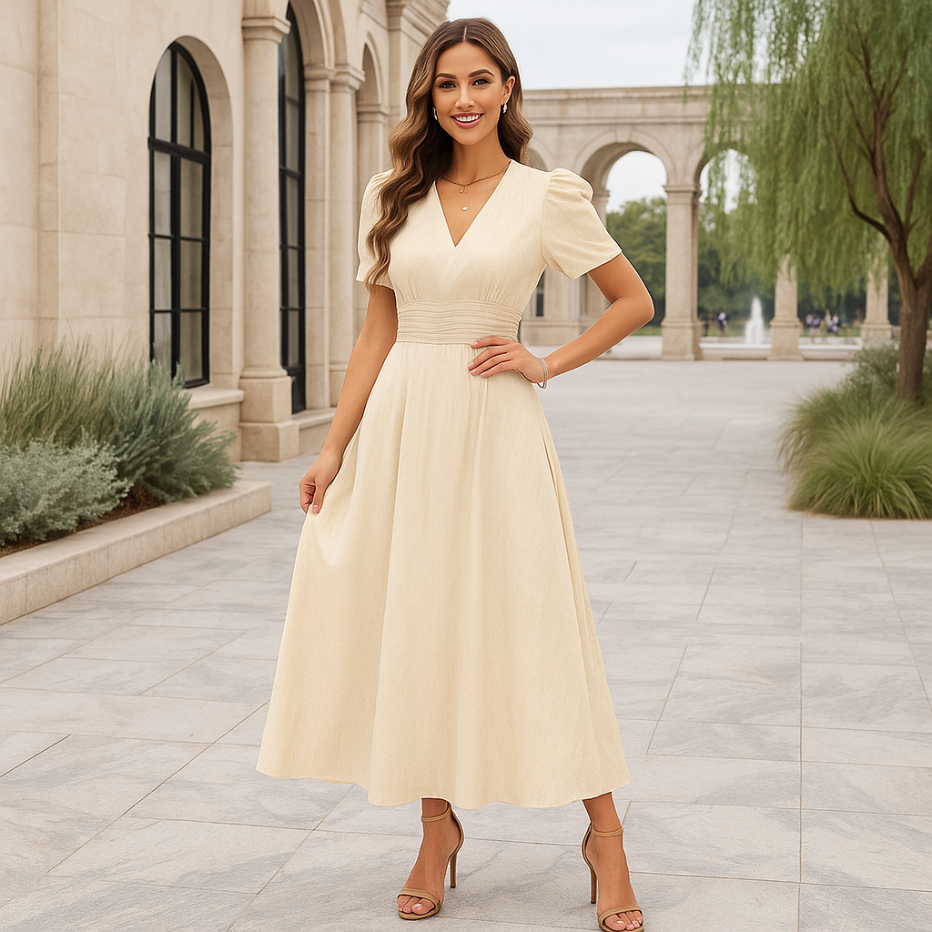 Robe de Soirée Femme Décolleté Plongeant Taille Cintrée – Image 3