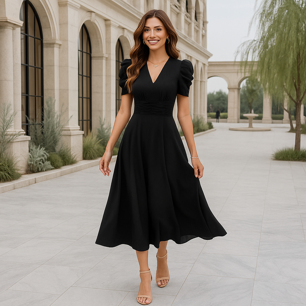 Robe de Soirée Femme Décolleté Plongeant Taille Cintrée – Image 8