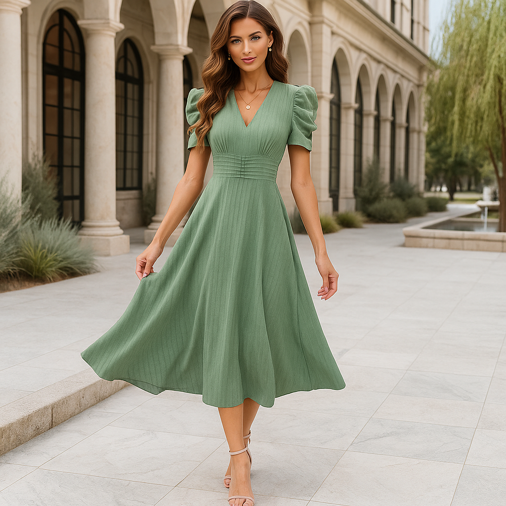 Robe de Soirée Femme Décolleté Plongeant Taille Cintrée – Image 9