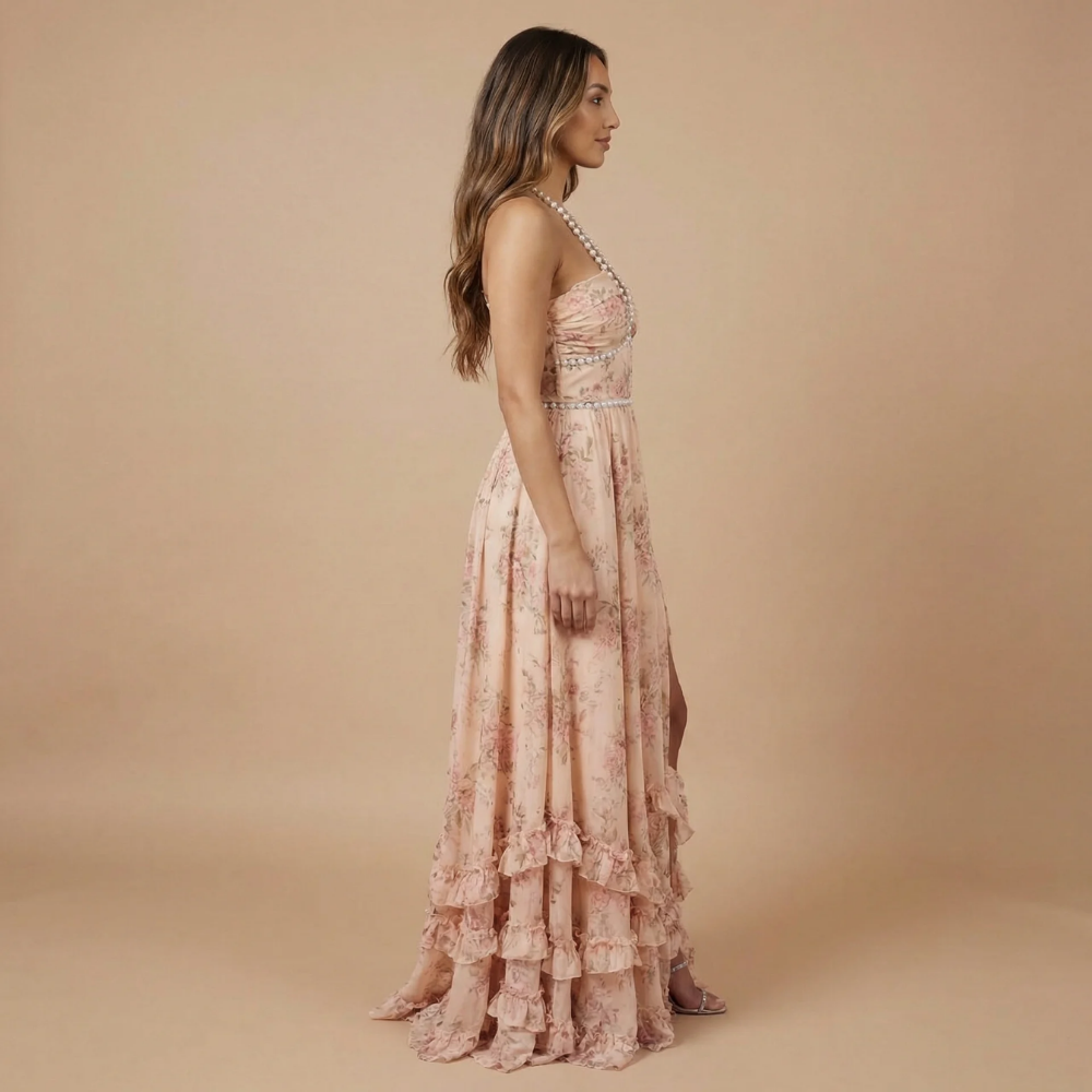 Robe femme invitée mariage corset jupe à volants – Image 8