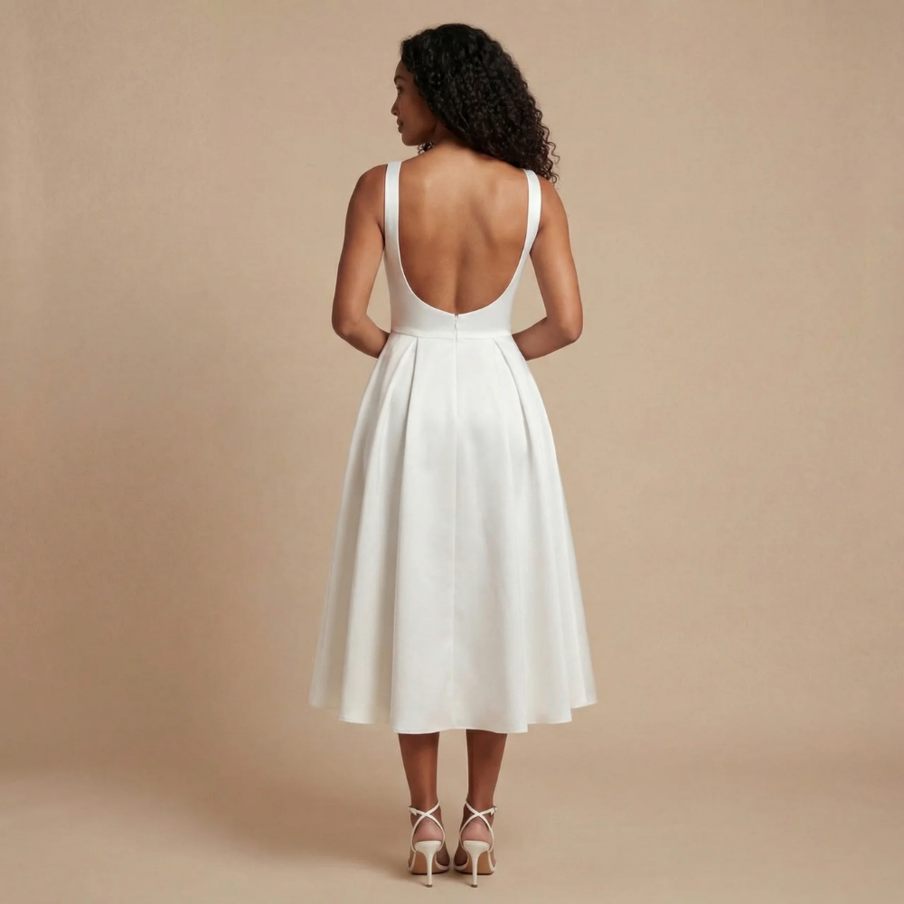Robe femme invitée mariage col bateau élégante – Image 5