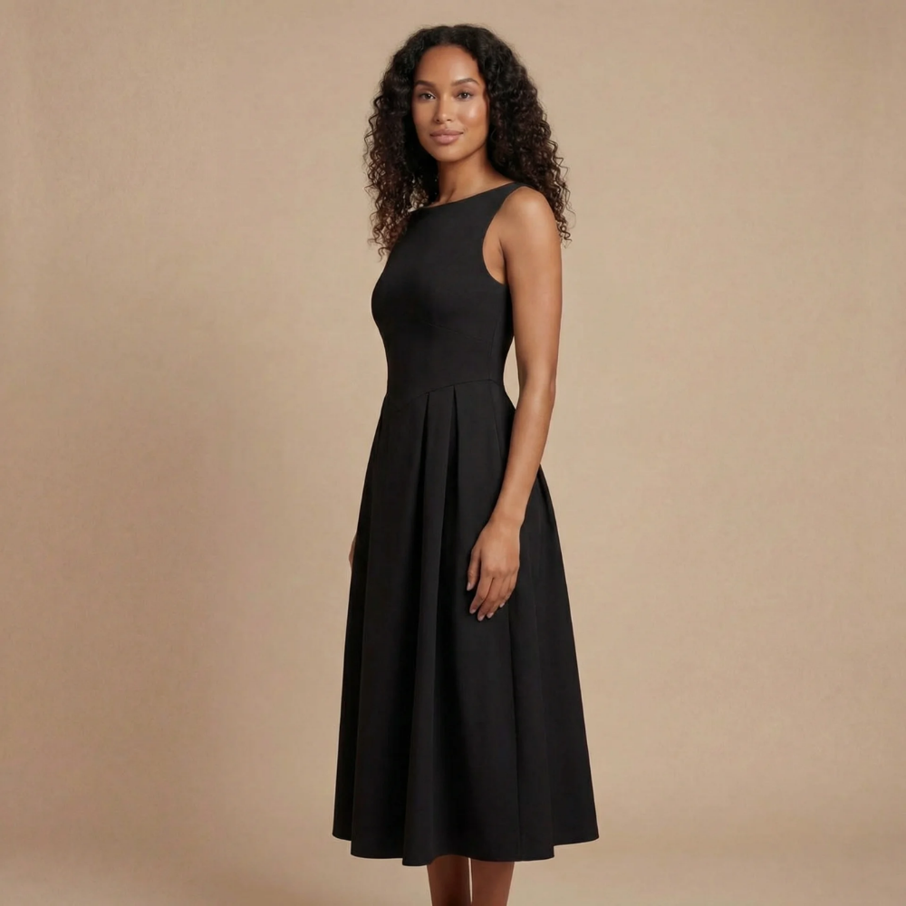 Robe femme invitée mariage col bateau élégante – Image 6