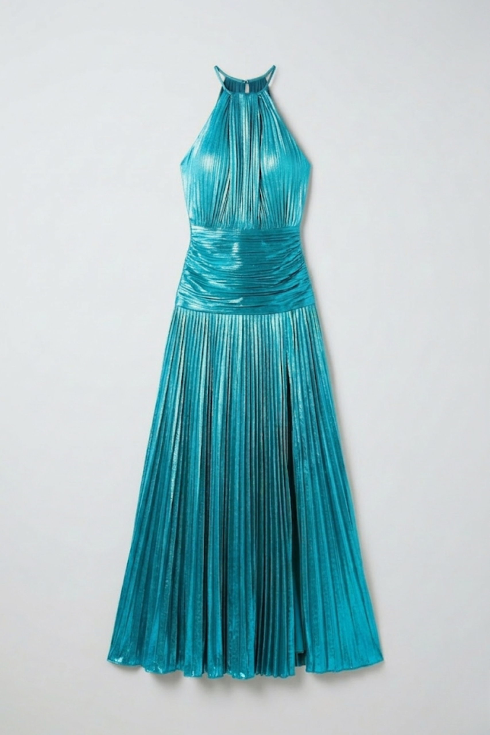 Robe femme halter plissée fente latérale élégante – Image 16