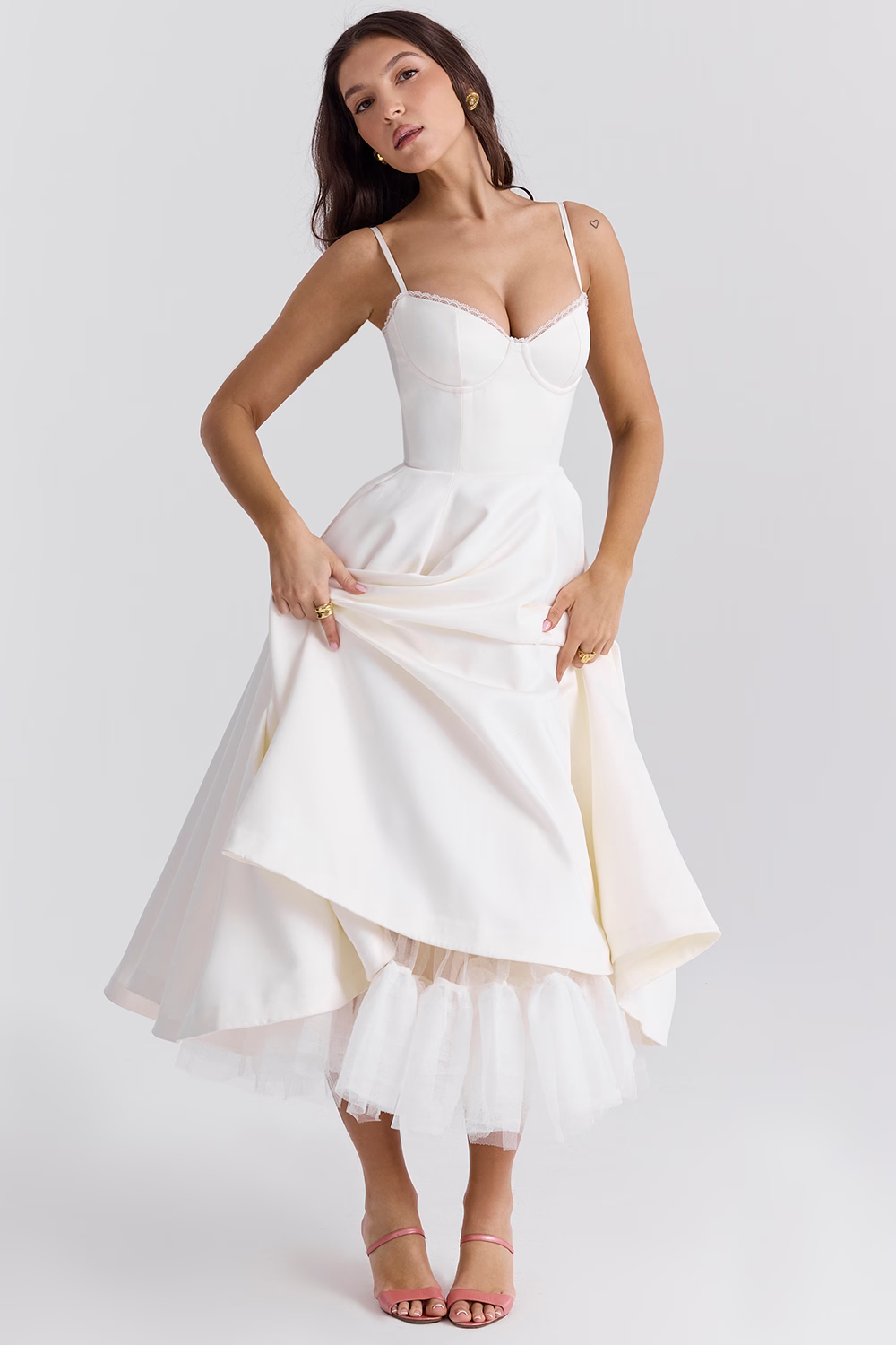 Robe femme corsage structuré jupe évasée – Image 6