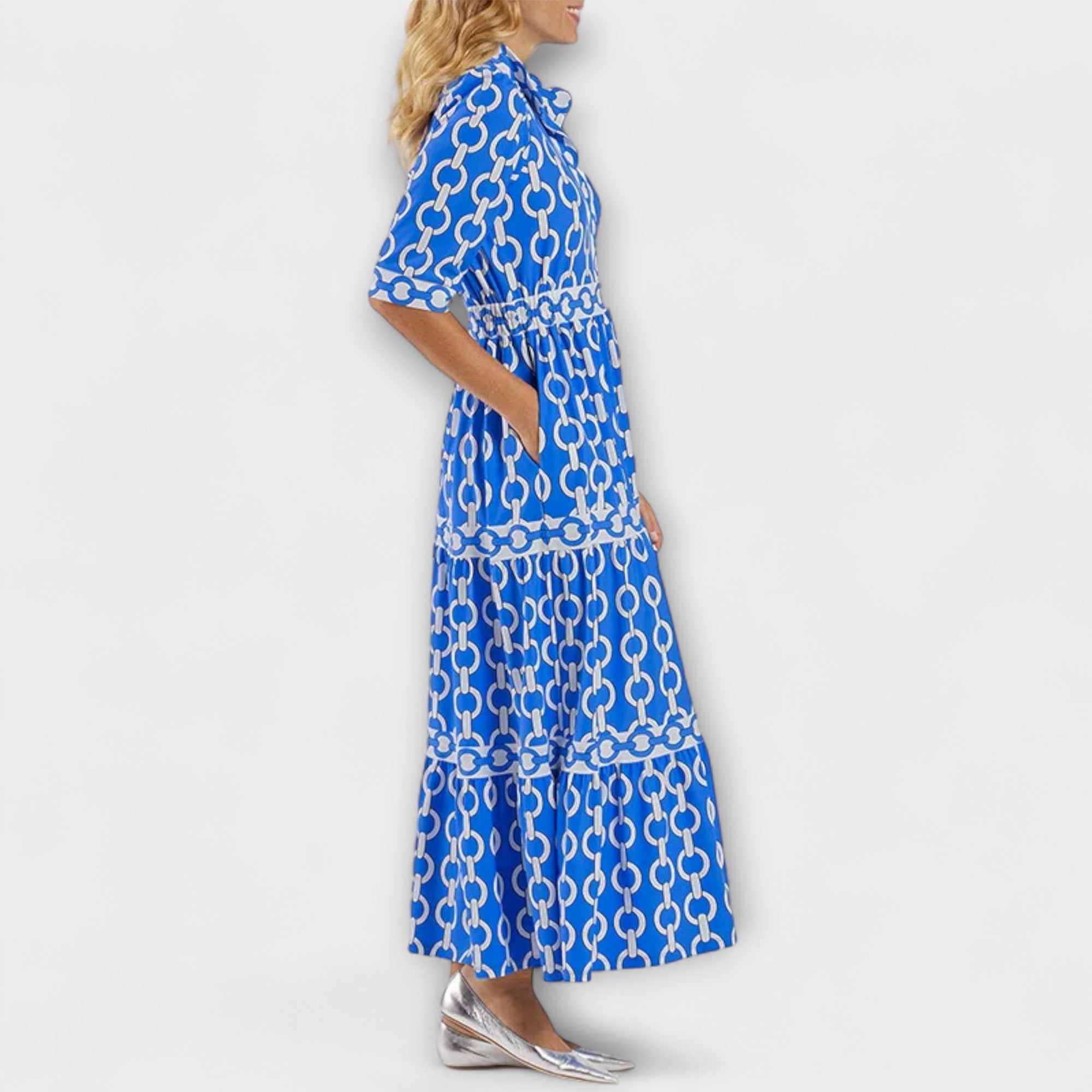Robe femme motif chaîne audacieux élégance polyvalente – Image 6