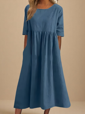 Robe femme coton respirant coupe décontractée