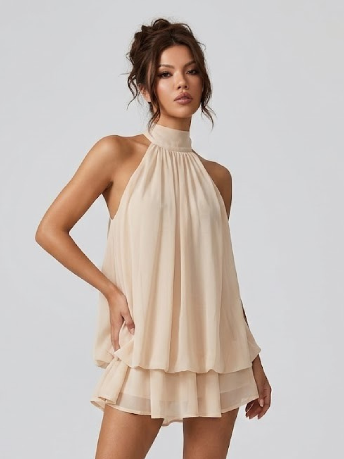Robe femme mousseline col halter – Image 2