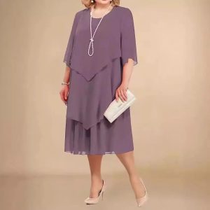 Robe femme fluide coupe décontractée design superposé