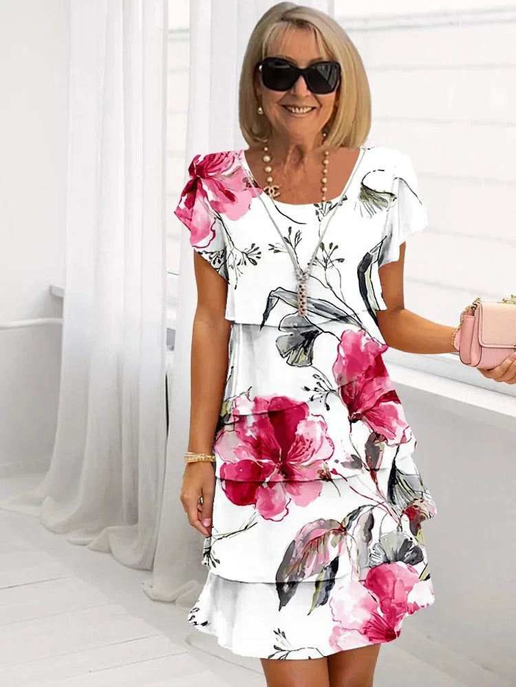 Robe femme manches courtes tissu fluide – Image 3