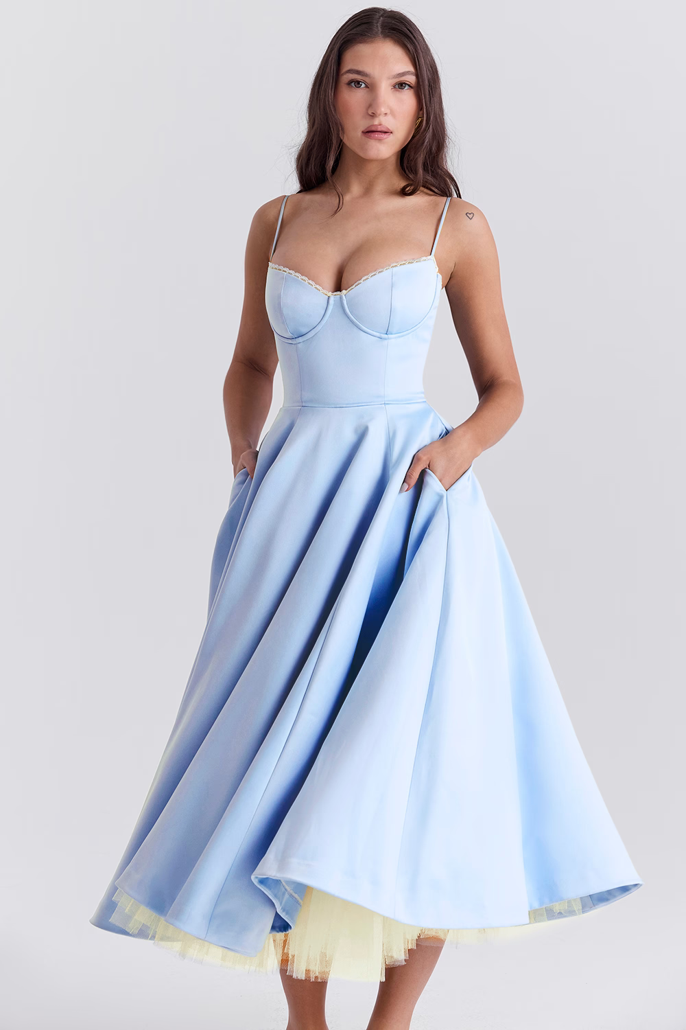 Robe femme corsage structuré jupe évasée – Image 8