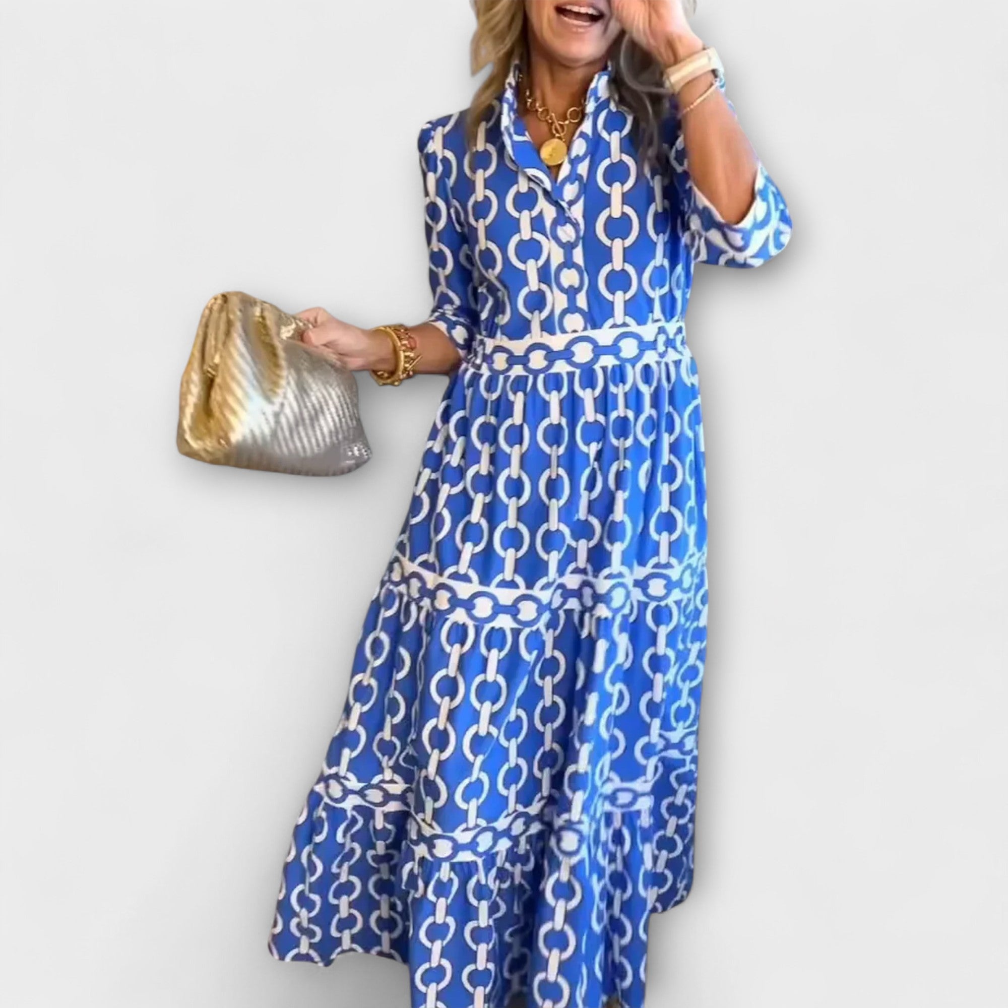Robe femme motif chaîne audacieux élégance polyvalente