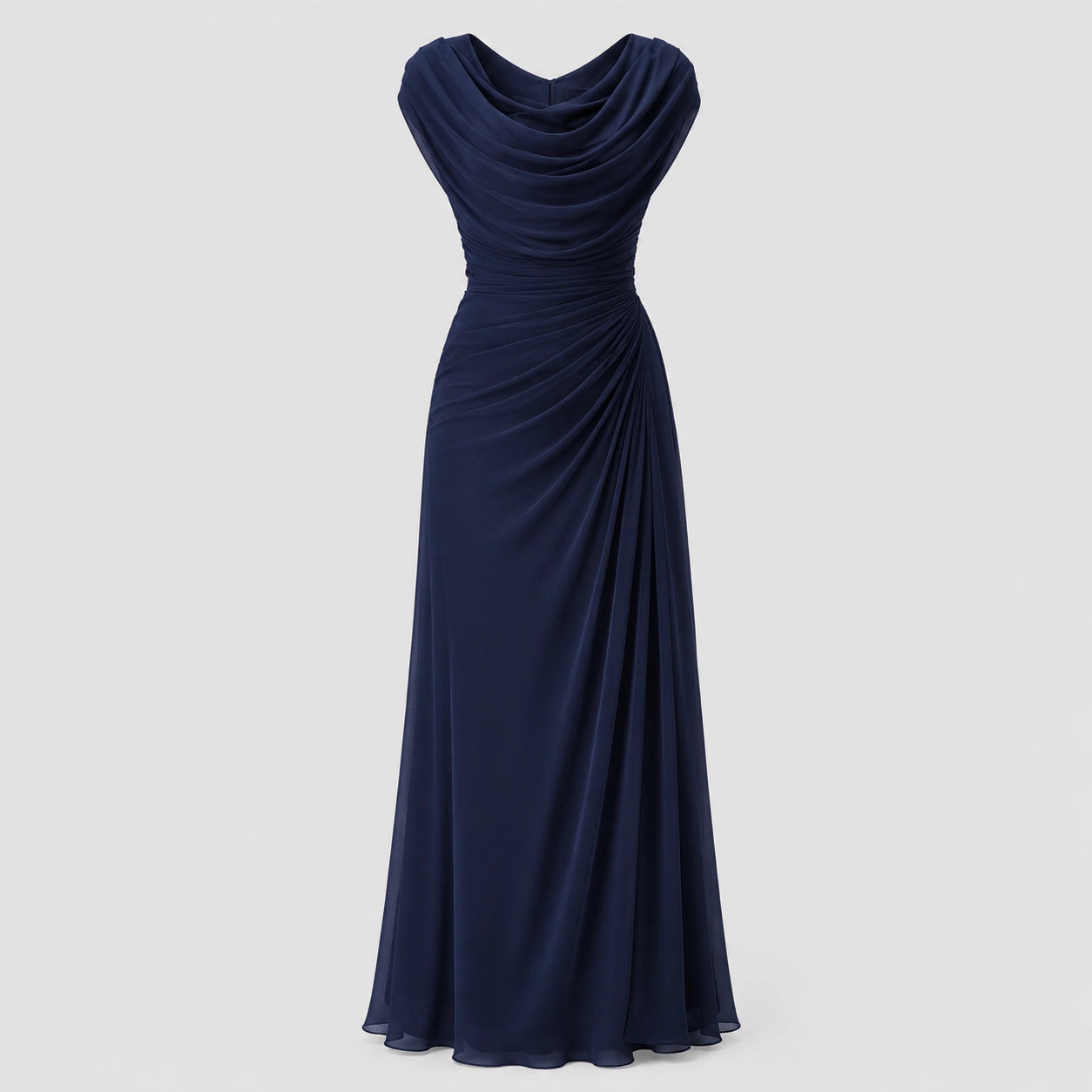 Robe femme soirée élégante col bénitier froncée – Image 2
