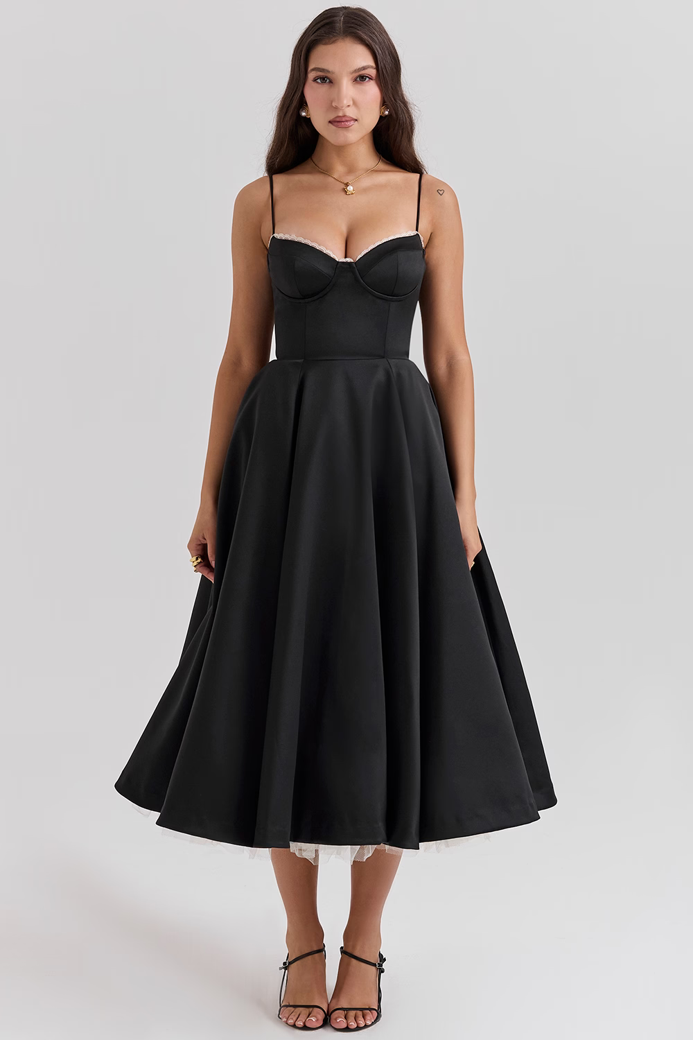 Robe femme corsage structuré jupe évasée – Image 4