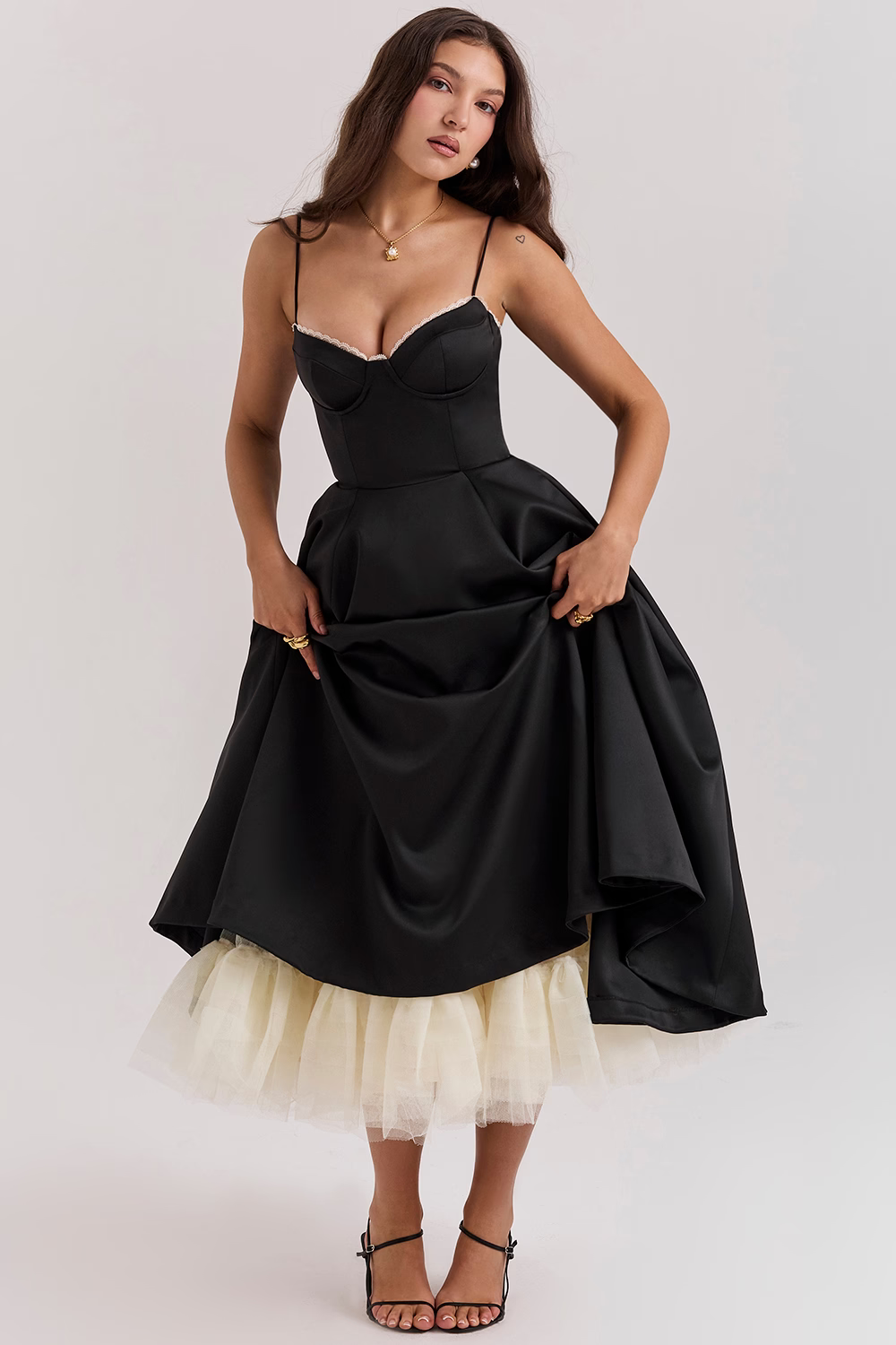 Robe femme corsage structuré jupe évasée – Image 12