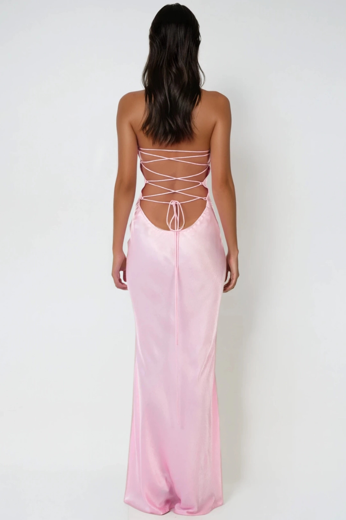 Robe de soirée femme bustier cristaux dos nu – Image 7