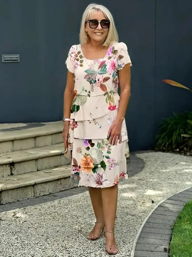 Robe femme manches courtes tissu fluide – Image 7