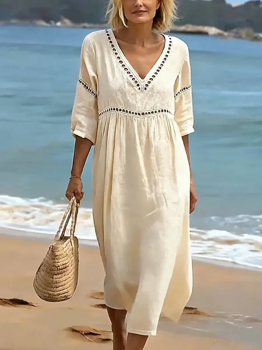Robe femme coton respirant poches latérales – Image 6