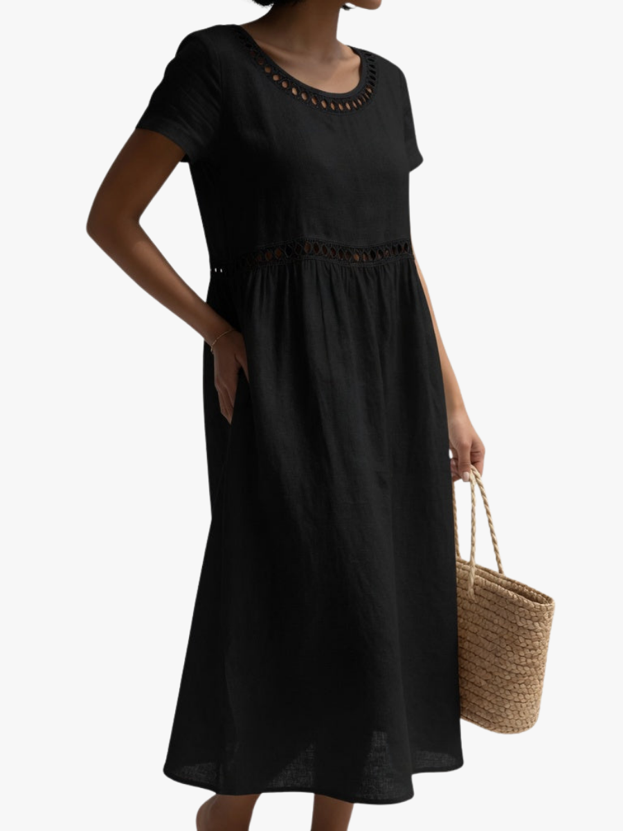 Robe femme coton coupe empire estivale midi