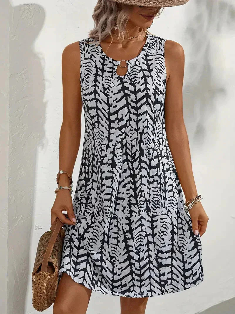 Robe d'été femme respirante motif graphique – Image 4