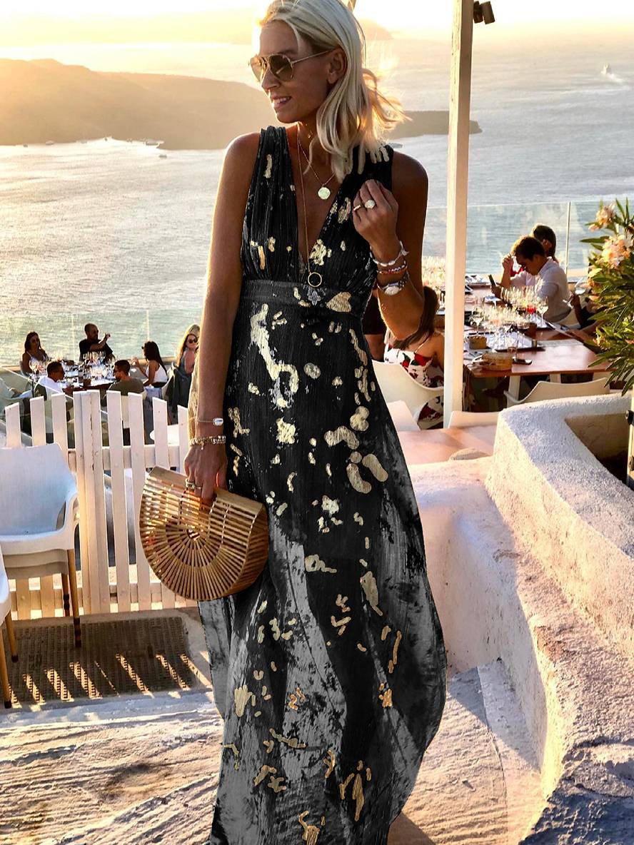 Robe femme polyester estampage à chaud élégante – Image 3