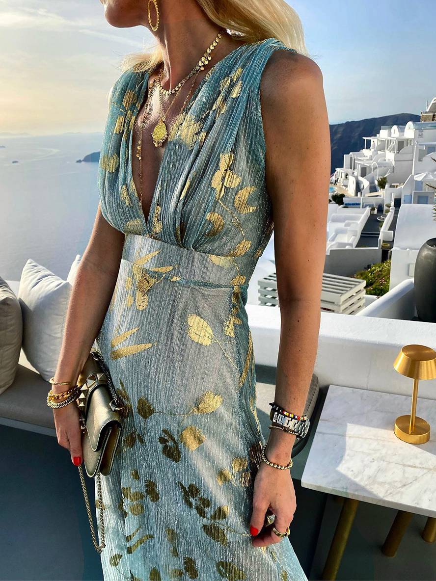 Robe femme polyester estampage à chaud élégante – Image 11