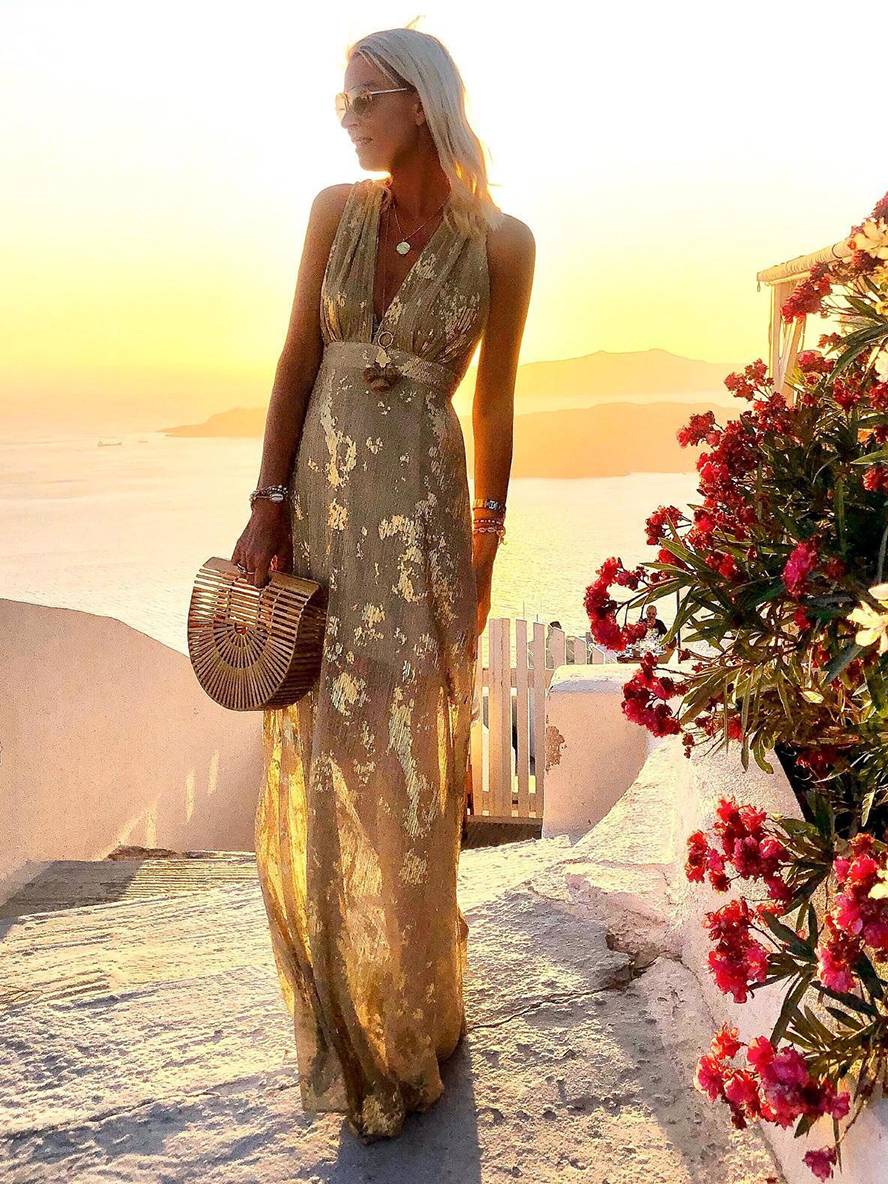 Robe femme polyester estampage à chaud élégante – Image 9