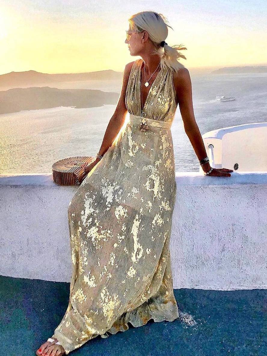 Robe femme polyester estampage à chaud élégante – Image 7